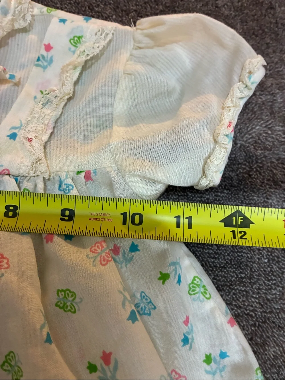 60s 70s Vintage JCPenney Toddle Time Baby Dress Floral/Butterfly Pastel 24 Month